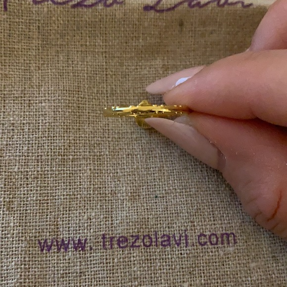 Trezo Lavi Gold & Turquoise Ring and Earring set - Picture 3 of 8